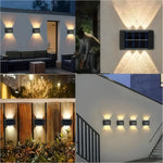 lampe murale solaire led noire moderne adhésive extérieure jardin decoration