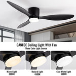 ventilateur led moderne noir six vitesses télécommande lumière réglable silencieux facile