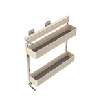 étagère cuisine moderne beige clair compartiments texturés clips métalliques rangement efficace aluminium save space