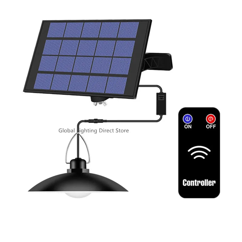 lampe solaire extérieure moderne étanche noir contrôleur télécommande fixations