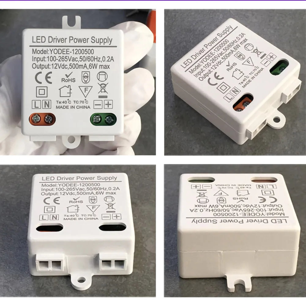 alimentation led 12v 24v 6w 10w 12w blanc moderne compact deux boutons deux bornes