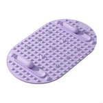tapis bain moderne gris rose violet surface texturée poignées