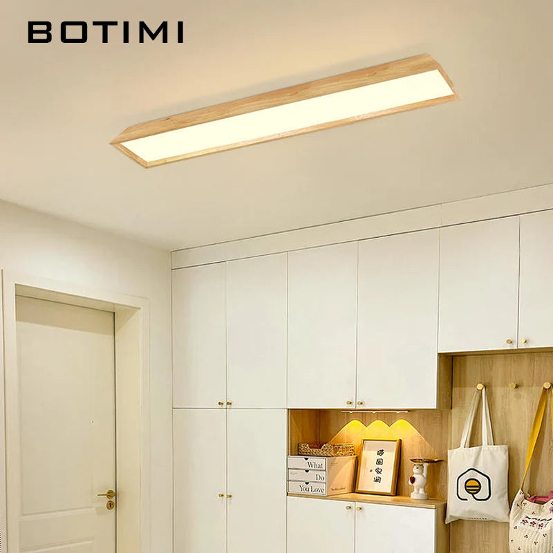 lampe led moderne bois naturel éclairage quotidien 15 30 mètres carrés télécommande intensity variable