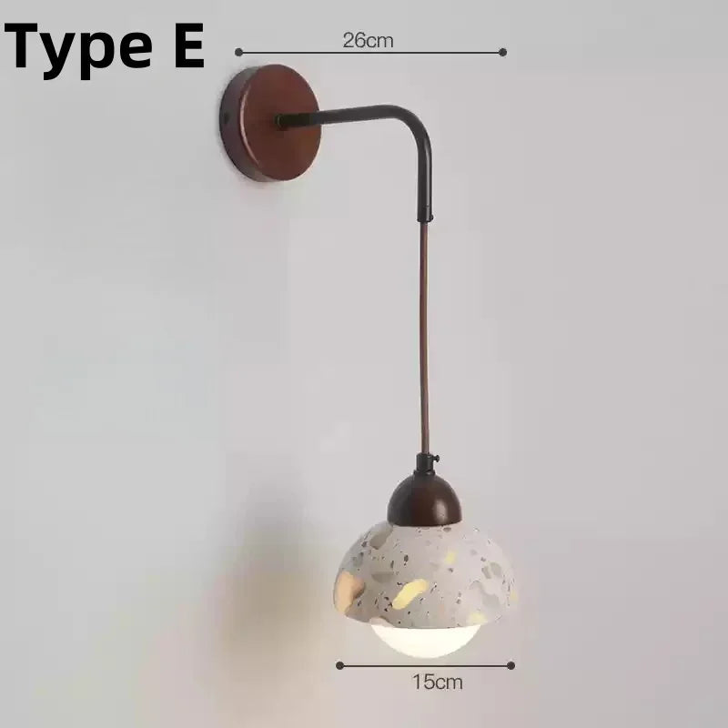 lampe murale moderne ampoule led noir marron beige blanc texture granulaire minimaliste fixée mur