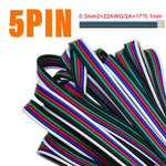 câble électrique flexible led 22awg 1m 5m 10m 2pin 3pin 5pin 6pin rouge blanc