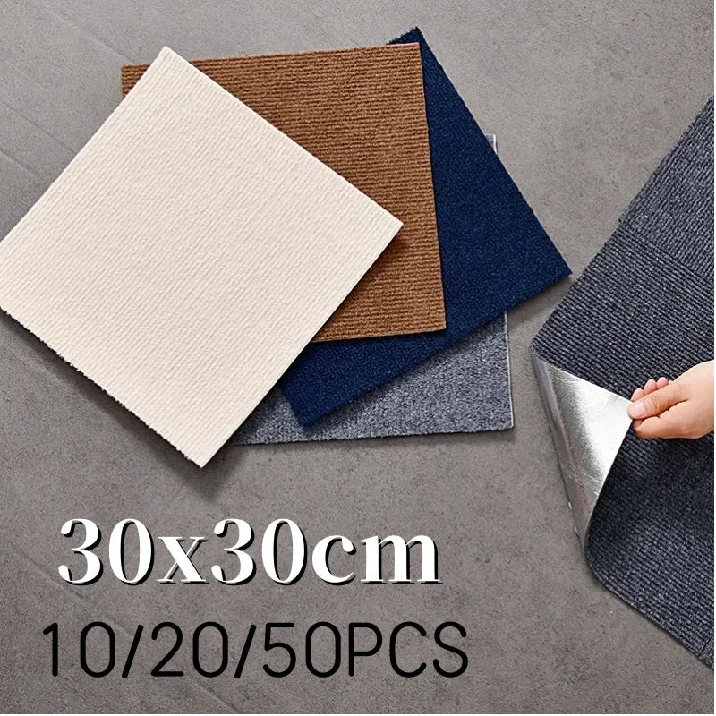 tapis auto adhésif carré 30x30 cm texture tissée sol intérieur maison moderne décoratif