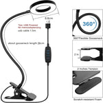 lampe clip flexible 360° noir réglable 10 niveaux luminosité USB
