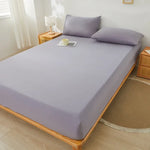 housse matelas gris uni extensible anti acariens lit double coton polyester moderne