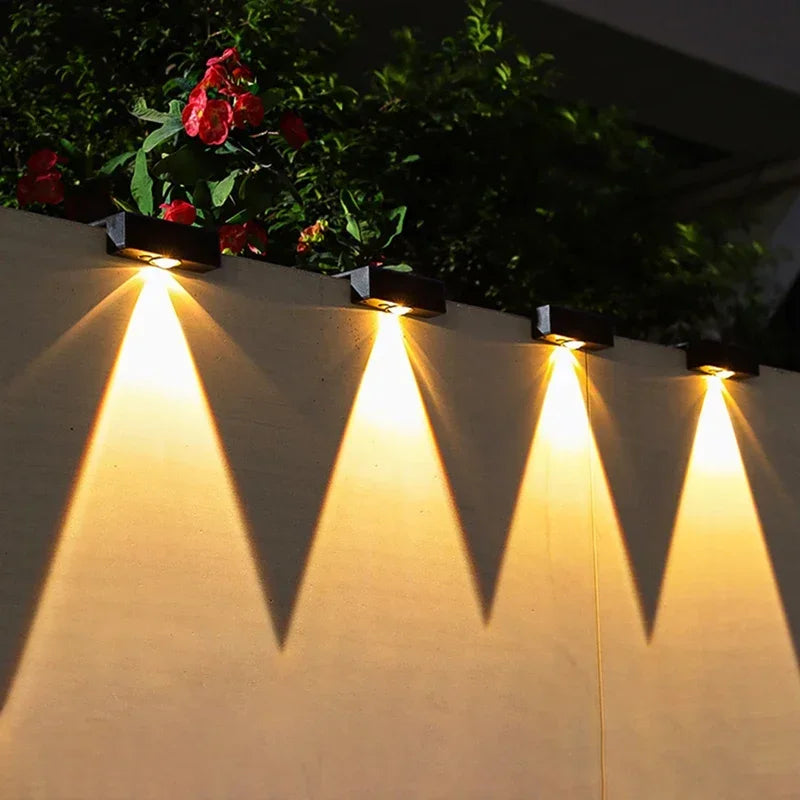 lumières solaires extérieures moderne appliques murales noires ip65 led clips