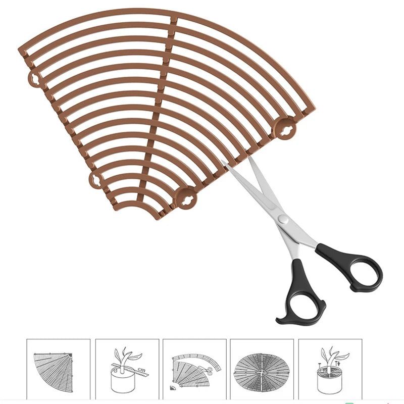 grille protection pot fleur marron clair moderne 19cm 30cm 52cm occlusion horizontal minimaliste