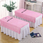 couverture table massage velours drap lit spa salon beauté coton doux couleur unie beige