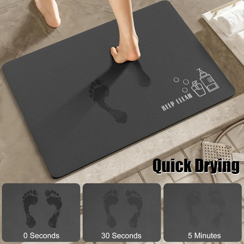 tapis bain moderne gris pas pieds non glissant machine lavable salon salle bain