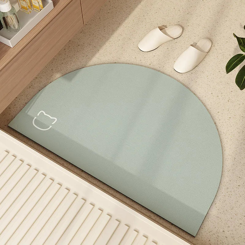tapis sol beige clair rayures horizontales moderne salle bain absorbant séchage rapide antidérapant