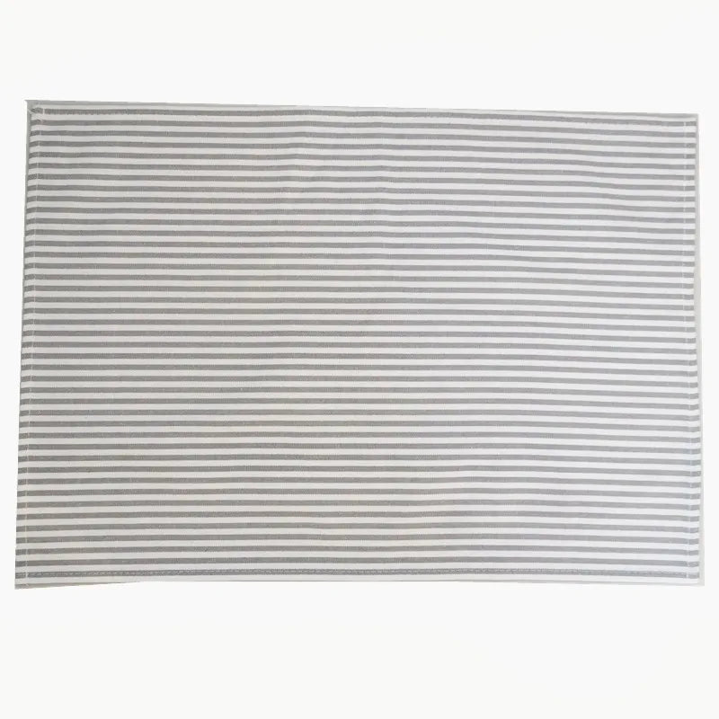 serviettes table coton rayures gris clair blanc absorption rapide séchage rapide moderne cuisine utilisation
