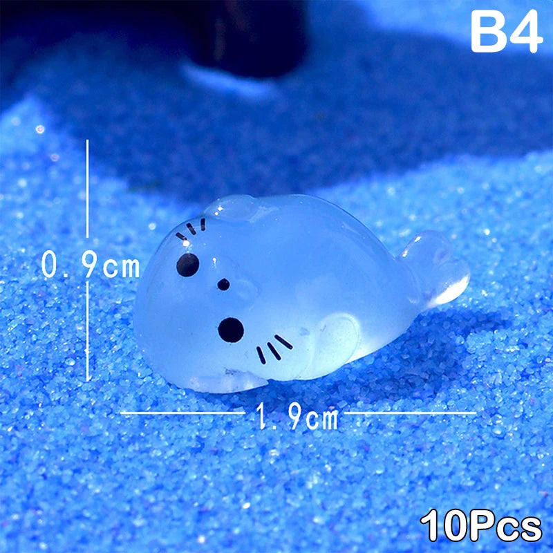 figurines baleines blancs translucides cartoon yeux narines ornement bricolage accessoires jardin nocturne lueur
