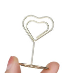 pinces papier cœur diamant moderne or rose argenté métal décoratif cartes notes support