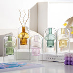 diffuseur huiles essentielles moderne forme champignon transparent vert marron rose bleu
