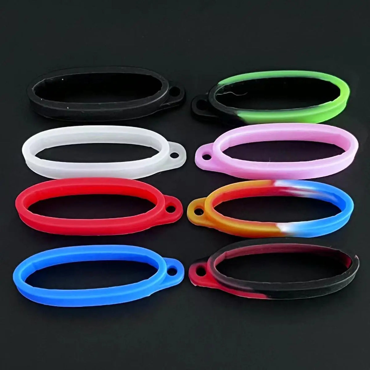 anneaux silicone multicolores bouchons bouteille modernes violet rose noir vert bleu rouge blanc