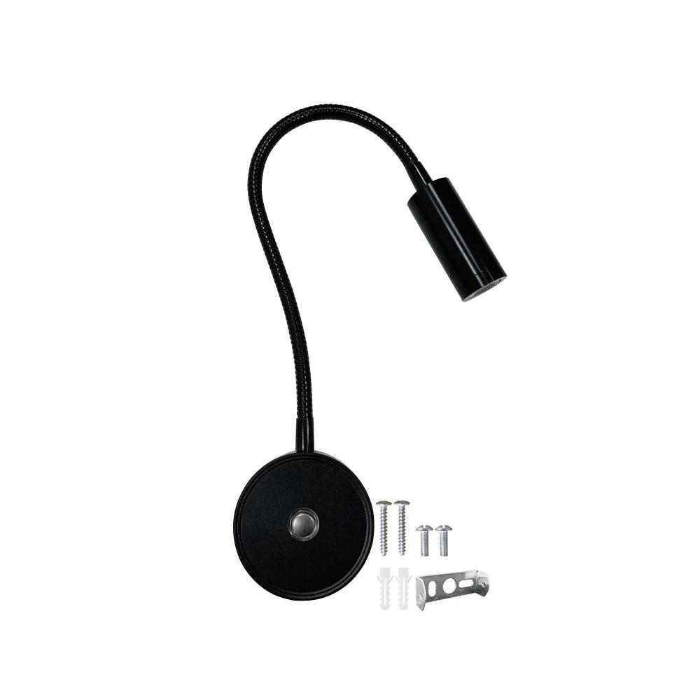 lampe lecture flexible moderne noir argent interrupteur tactile led rechargeable via usb