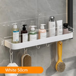 étagère murale salle bain blanche aluminium porte serviette porte brosse dents