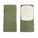 coussin chaise moderne poche bleu marine motif feuilles vert olive rayures
