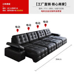 canapé d'angle moderne cuir noir boutons carrés coussins reposé pieds multifonctionnel