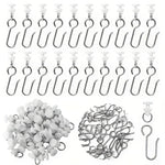 crochets rideau argentés lisses modernes adhésifs set 50 supports adhésifs