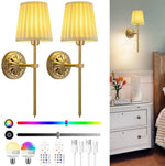 lampe murale or rechargeable télécommande éclairage rgb moderne chambre coucher
