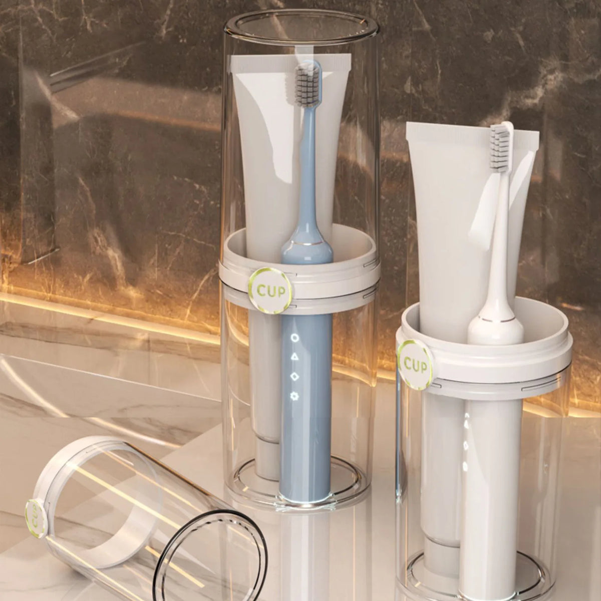 porte brosses dents voyage tasse rangement transparent moderne brosses électriques tubes dentifrice minimaliste