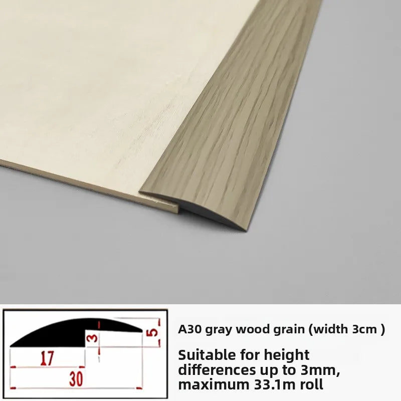 joint transition auto adhésif beige noir gris brun clair aspect bois moderne epaisseur 3cm