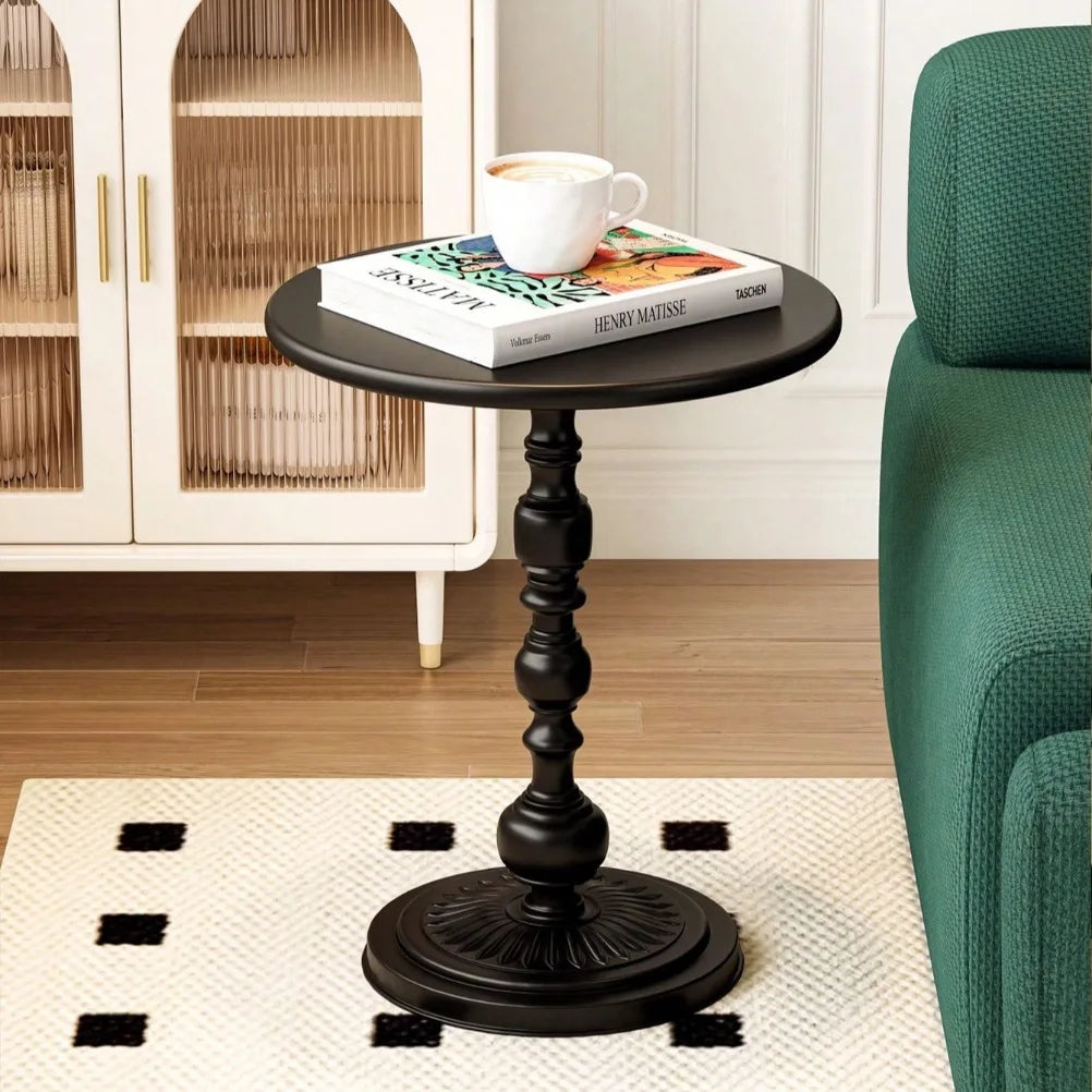 table d'appoint vintage table basse ronde fer noir classique salon chambre qualité decoration maison