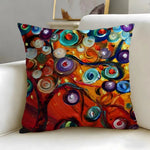 housse coussin multicolore arbre abstrait moderne polyester 45x45cm zip invisible facile laver canapé lit
