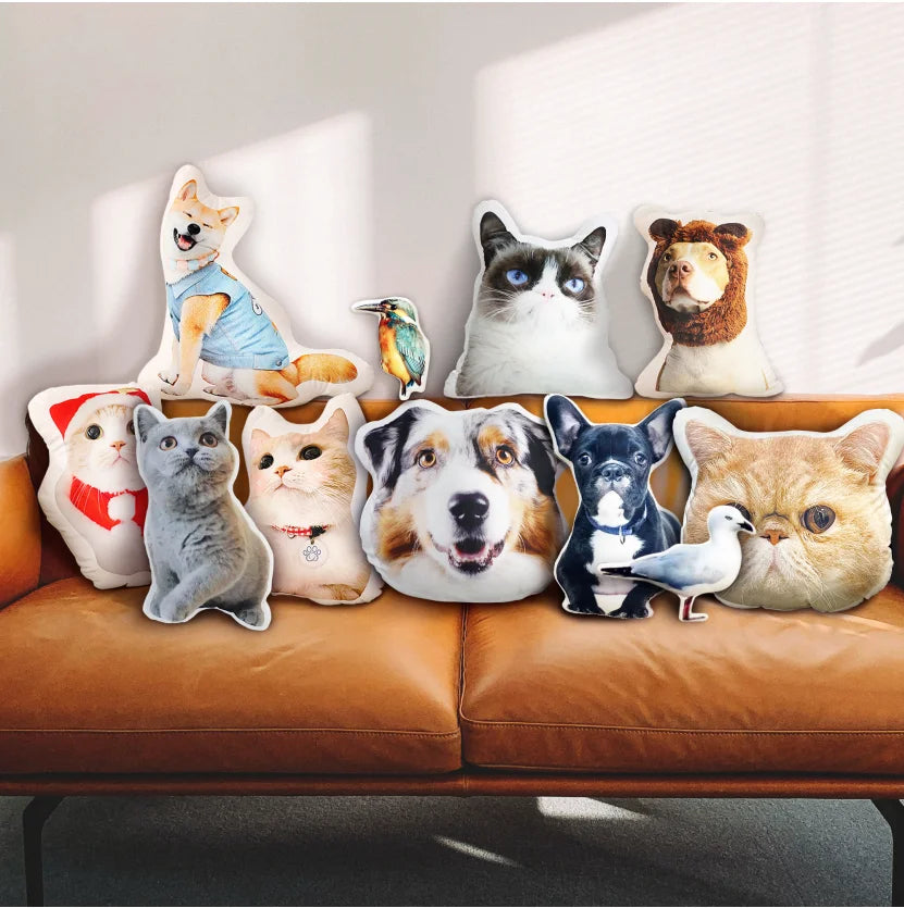 coussin imprimé animaux personnalisable coton polyester différents coloris réaliste decoration interieur