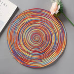 serviettes table multicolores moderne rayures concentriques taille 11cm 18cm 30cm 38cm