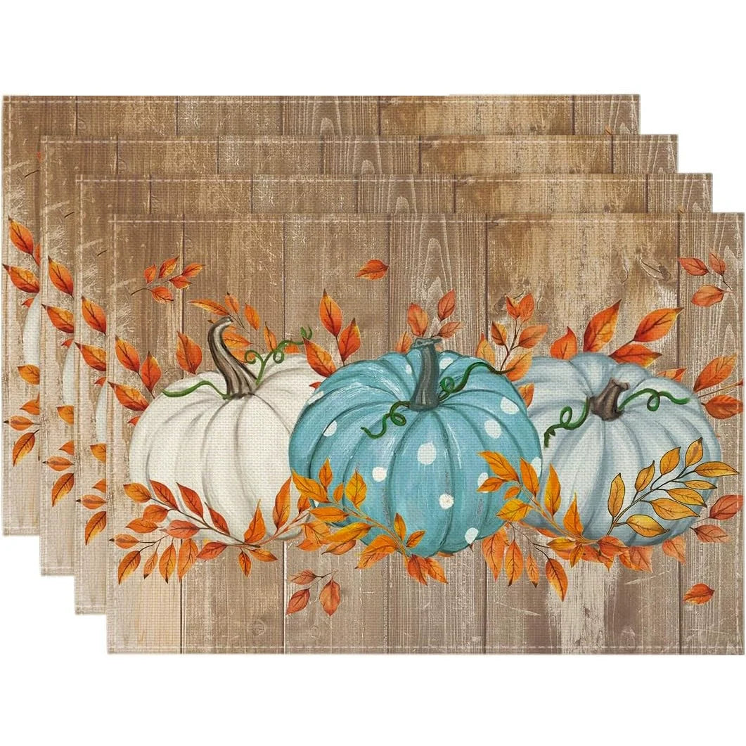 serviettes table classiques fleurs papillons beige rose vert naturel ThanksgivingDecoration