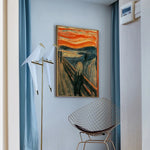 tableau abstrait the scream peinture huile lignes ondulées deco maison mur vertical orange noir