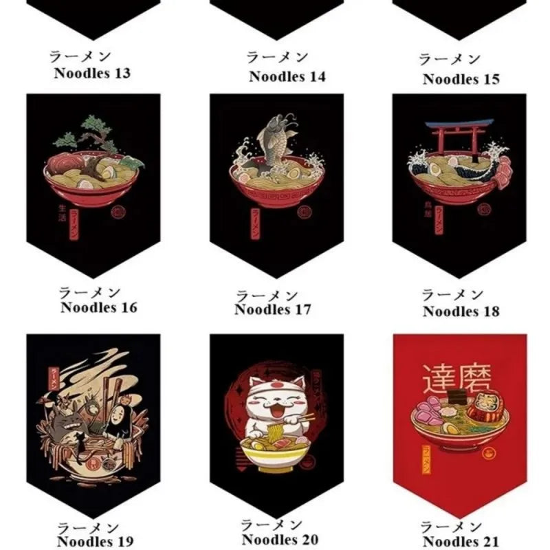 bannières décoratives art japonais illustrations ramen traditionnelles cuisine restaurant