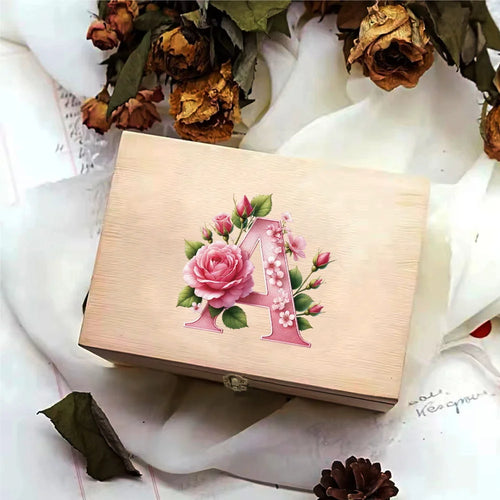 boîte bijoux bois cadenas motif papillon fleurs rangement coffret cadeau classique