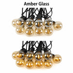 guirlande lumineuse verre vintage ampoules led étanches 220v noir ambre blanc
