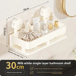étagère murale salle bain aluminium gris métallisé lisse brillante sans perçage moderne minimaliste 30