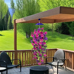 guirlande florale artificielle suspendue rose violet feuilles vertes décoration intérieure anniversaire mariage festive