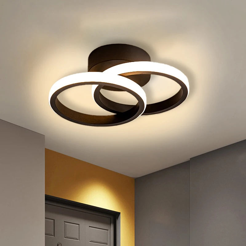 lampe moderne led annulaire noir blanc intensité variable télécommande contemporaine