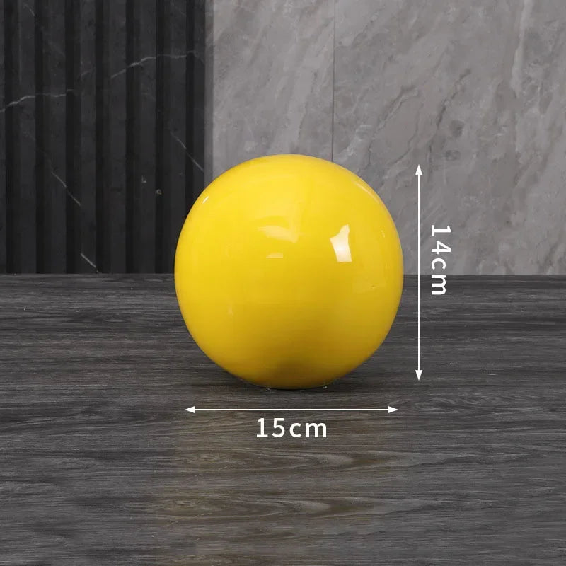 décoration moderne boule céramique rouge bleu jaune uni opaque chambre