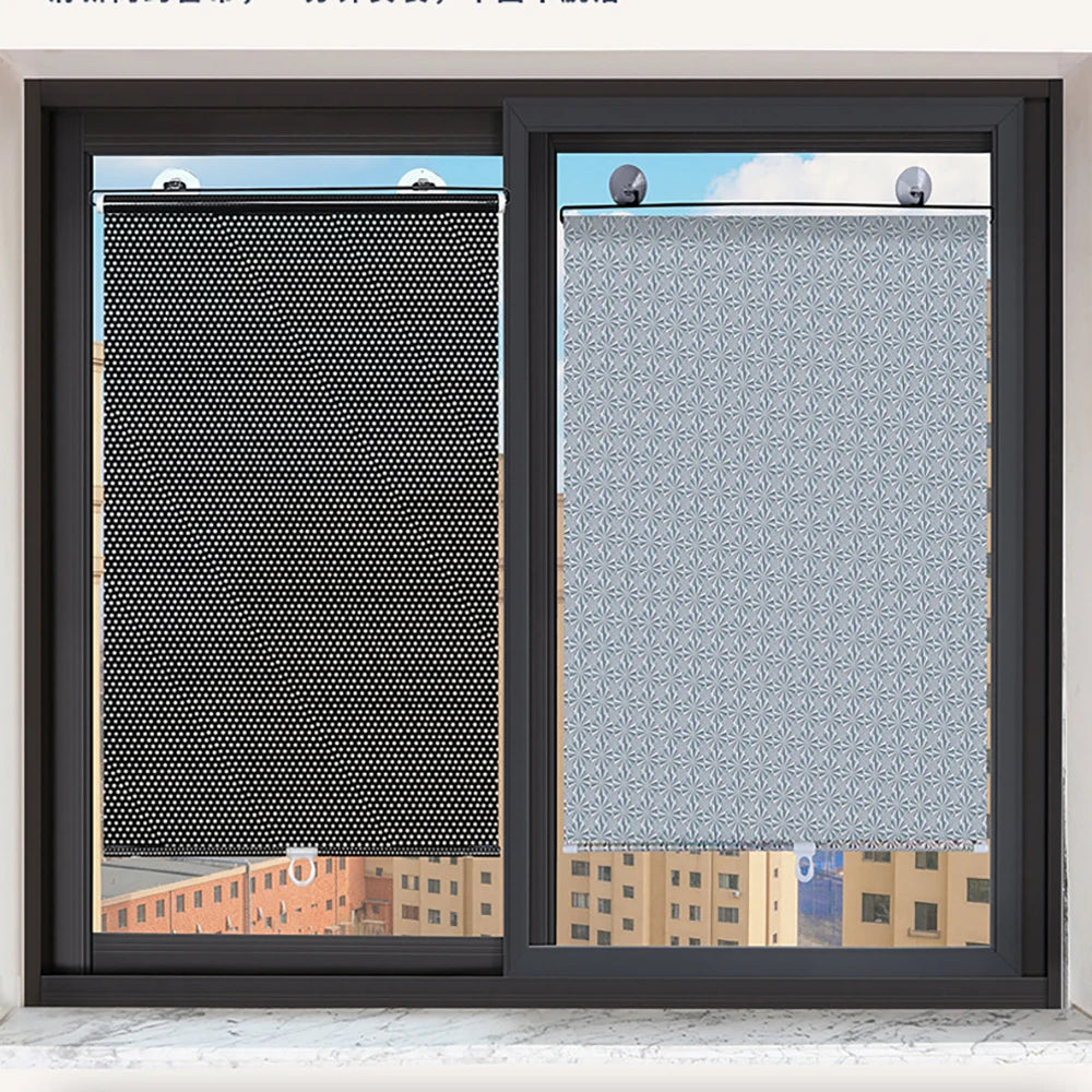 store rouleau noir gris clair perforé moderne clips barre fixation opacité PVCextérieur sunshade blinds