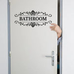 autocollants mural ornements floraux texte bathroom toilet adhésif classique vintage chambre salle bains porte