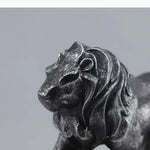statue lion noir moderne minimaliste aspect vieilli décoration erotique ambiance