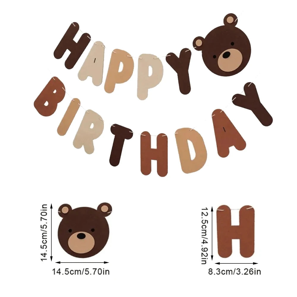 couronne bébé anniversaire nounours lettres one pompons ruban blanc enfantin festifDecorationFete