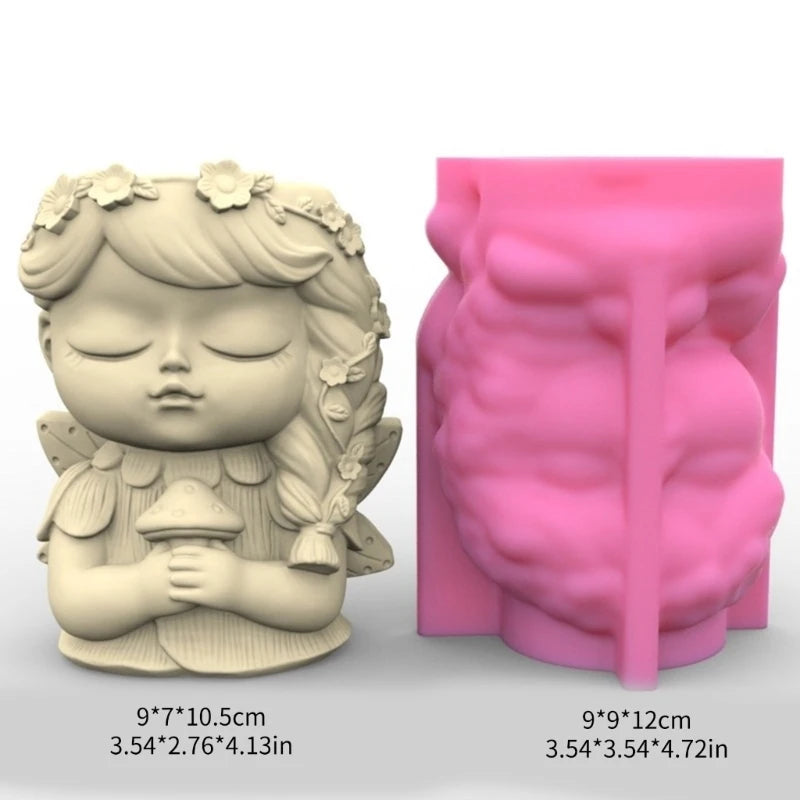 cache pot silicone forme figurine personnages accessoires floraux rose beige vert mignon decoratif
