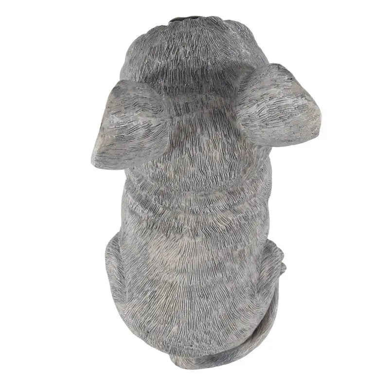 statue jardin résine french bulldog gris réaliste ornement extérieur aspect fourrure