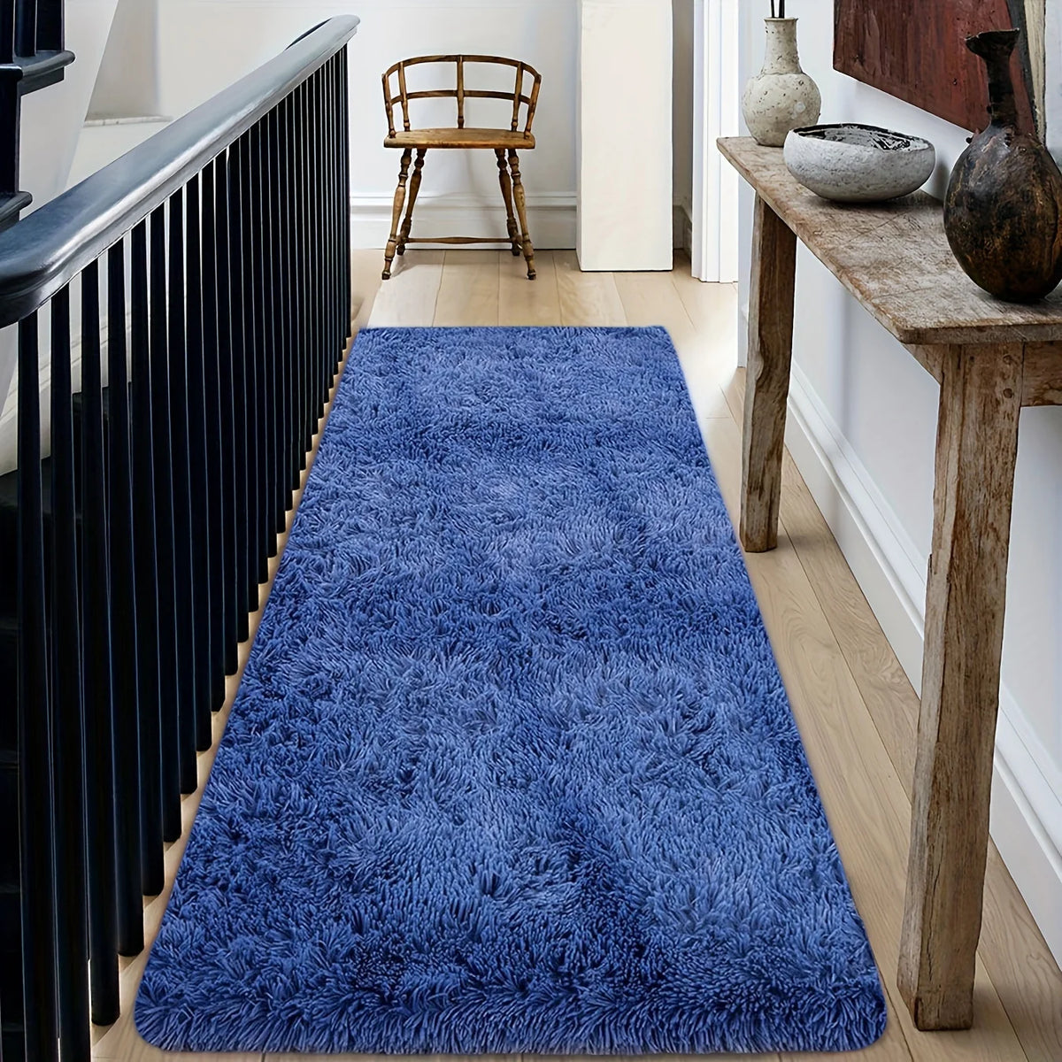 tapis doux uni polyester antidérapant résistant décoloration confortable gris blanc vert bleu moderne